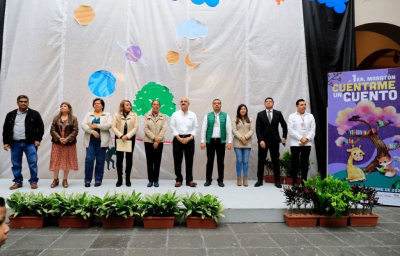 Realizan SEV y Ayuntamiento maratón de cuentos en Palacio Municipal