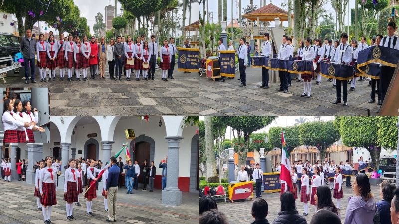 El Honorable Ayuntamiento de Huatusco dio inicio a la semana con un acto solemne de respeto a nuestros símbolos patrios 