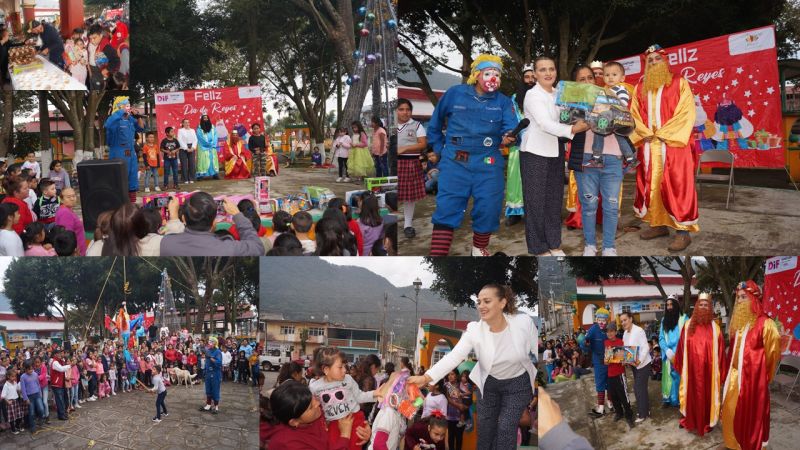 LLEGARON LOS REYES MAGOS A TEPETLAN, CARGADOS DE JUGETES, PIÑATAS Y  MUCHAS ROSCAS CON UN RIQUISIMO CHOCOLATE CALIENTITO